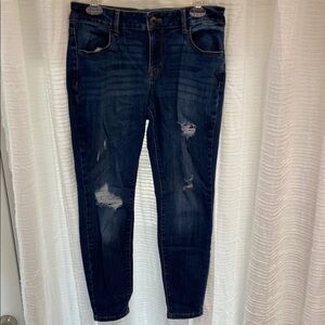 Maurices Blue Skinny Jeans with Fading